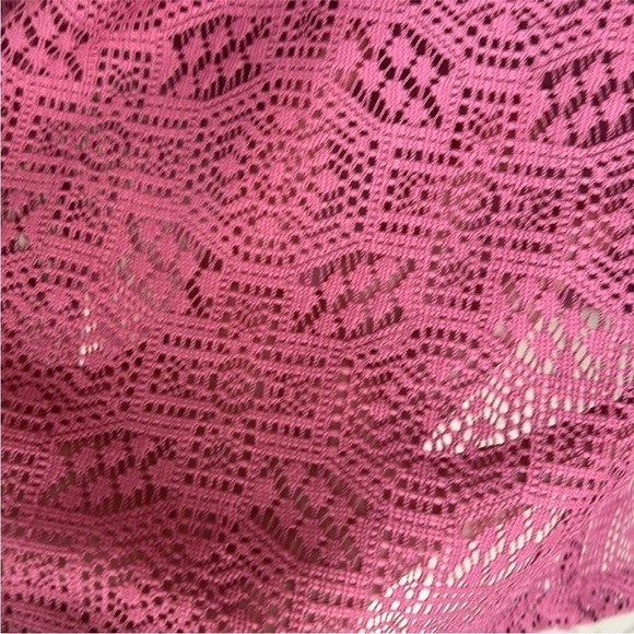 Anthropologie Akemi + Kin Oversized Sheer Lace Dolman Sleeve Top Mauve XS/S - Picture 6 of 10